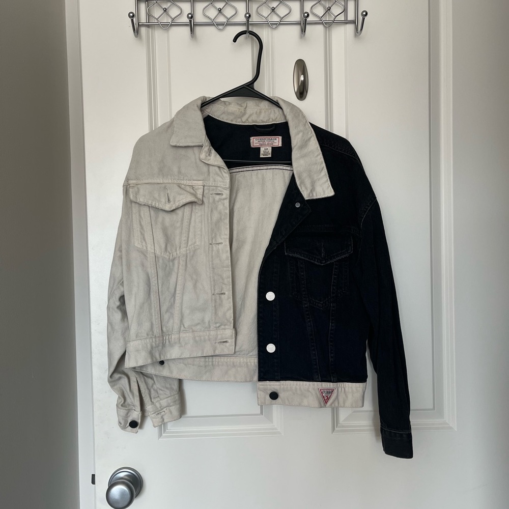 Guess Black and white denim jacket
